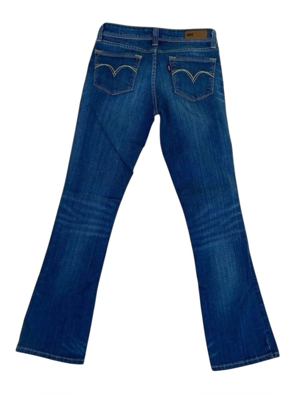 Levi’s Demi Curve Low Rise Bootcut Jeans Dark Wash Gold Stitching Size 5/27